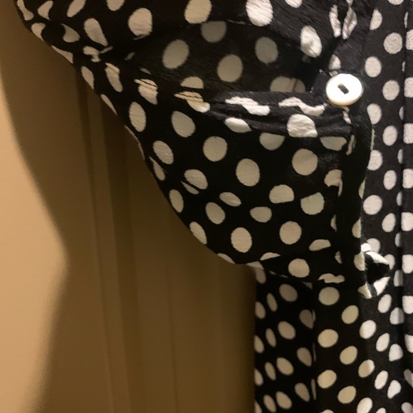 Comfortable Black & White Polkadot Maternity Dress - Picture 6 of 9